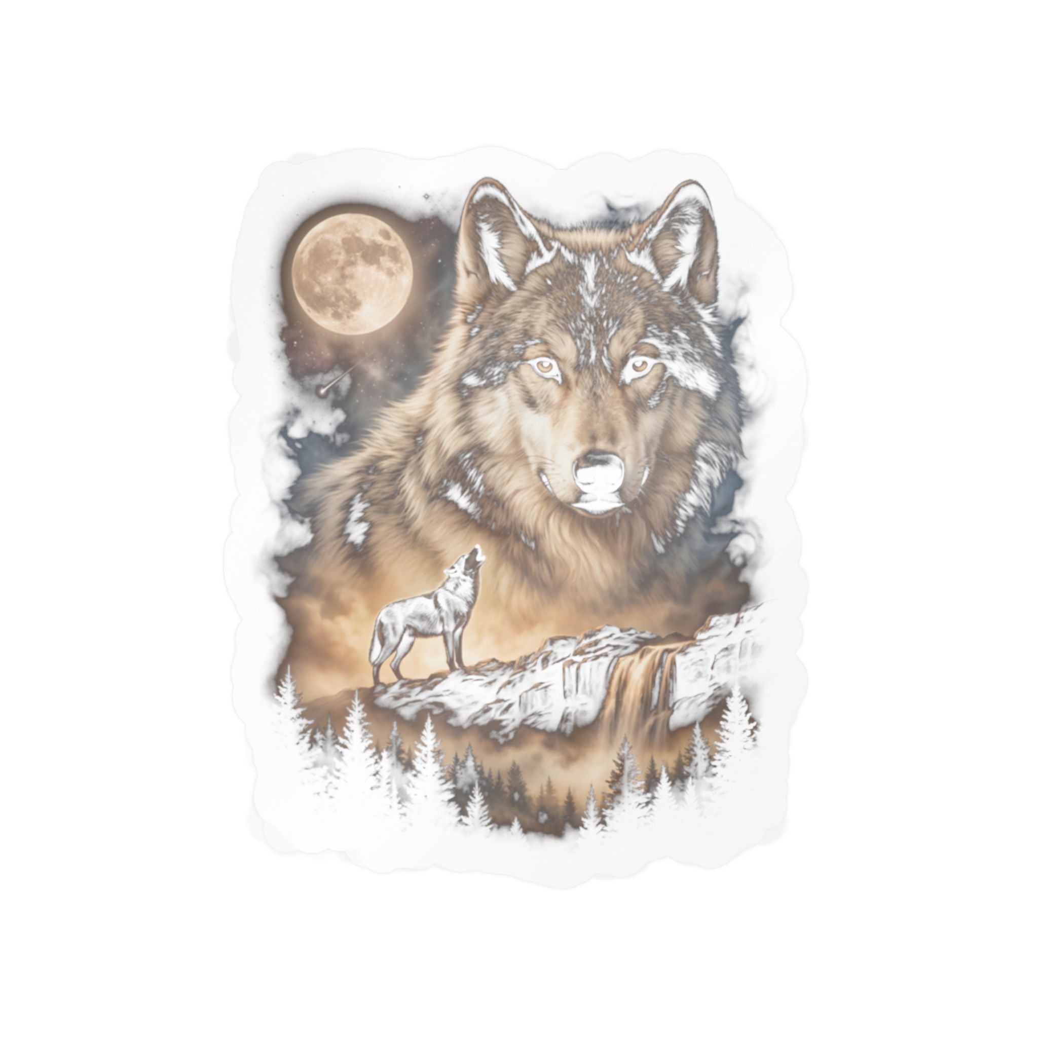 Wolf Howling at the Moon Sticker | Moon Howlers