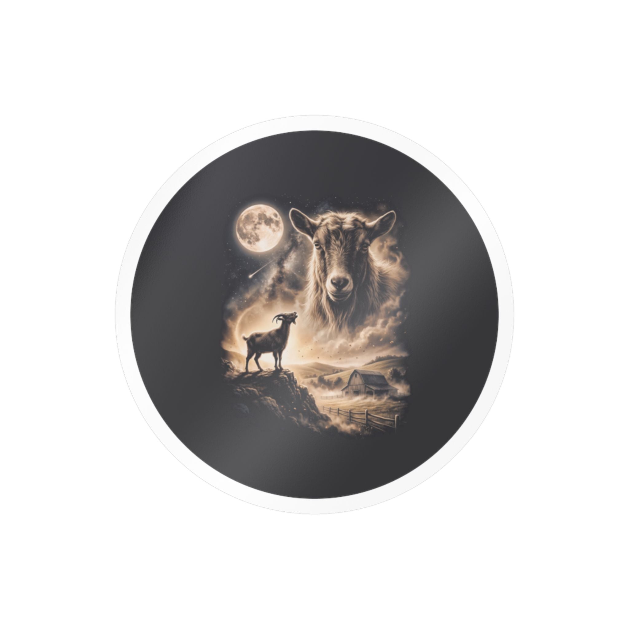 Howling Goat — Moon Howlers Kiss-Cut Sticker