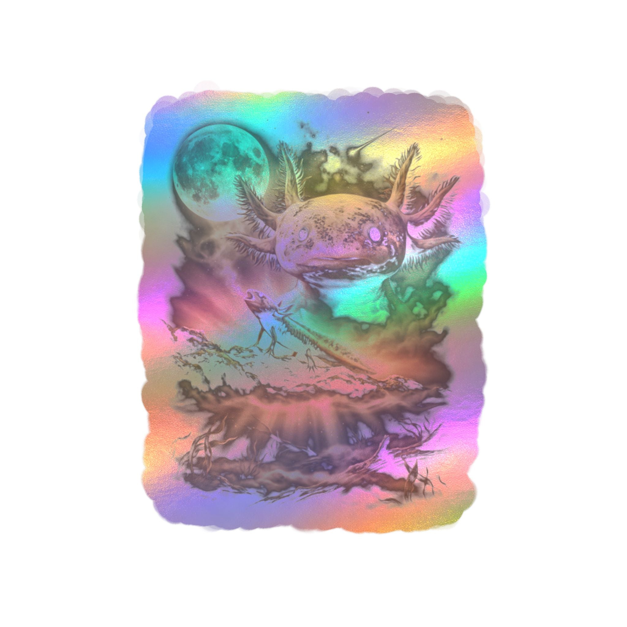 Moon Howlers: Axolotl Howling at the Moon Sticker