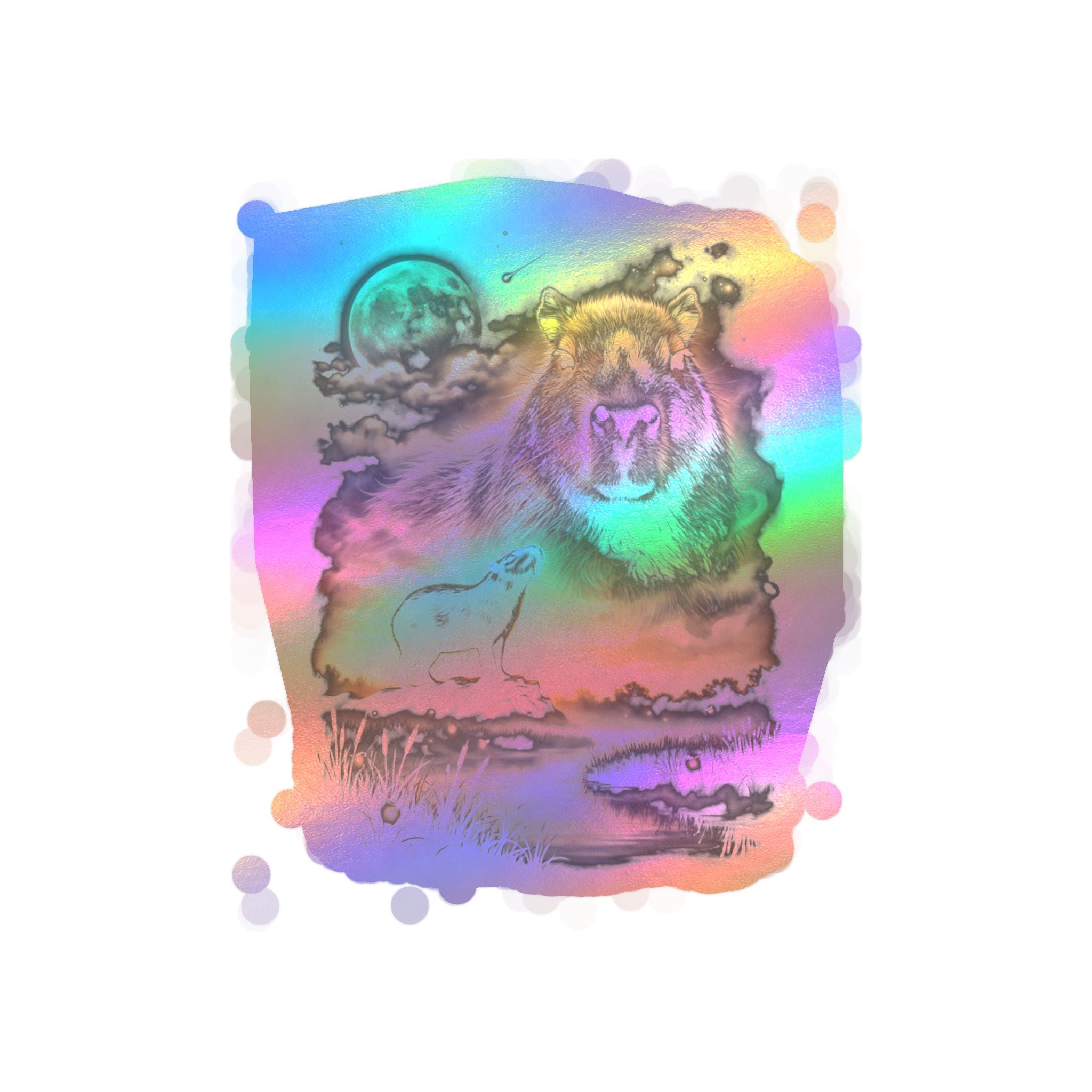 Capybara Moon Howler Sticker | Moon Howlers