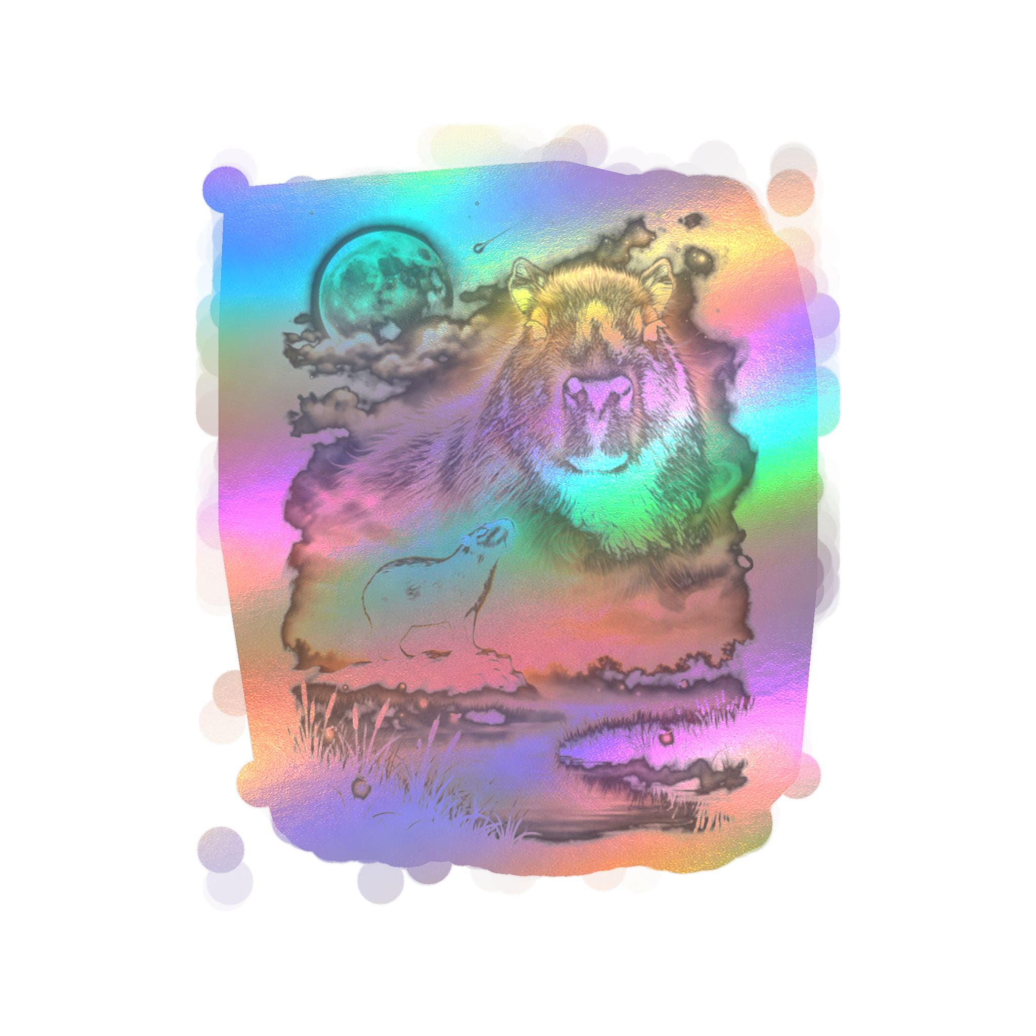 Capybara Moon Howler Sticker | Moon Howlers