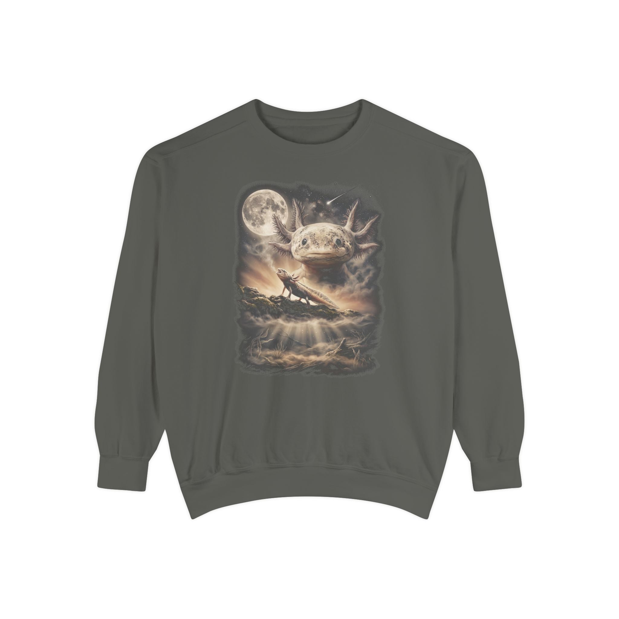 Axolotl Howling at the Moon Crewneck Sweatshirt
