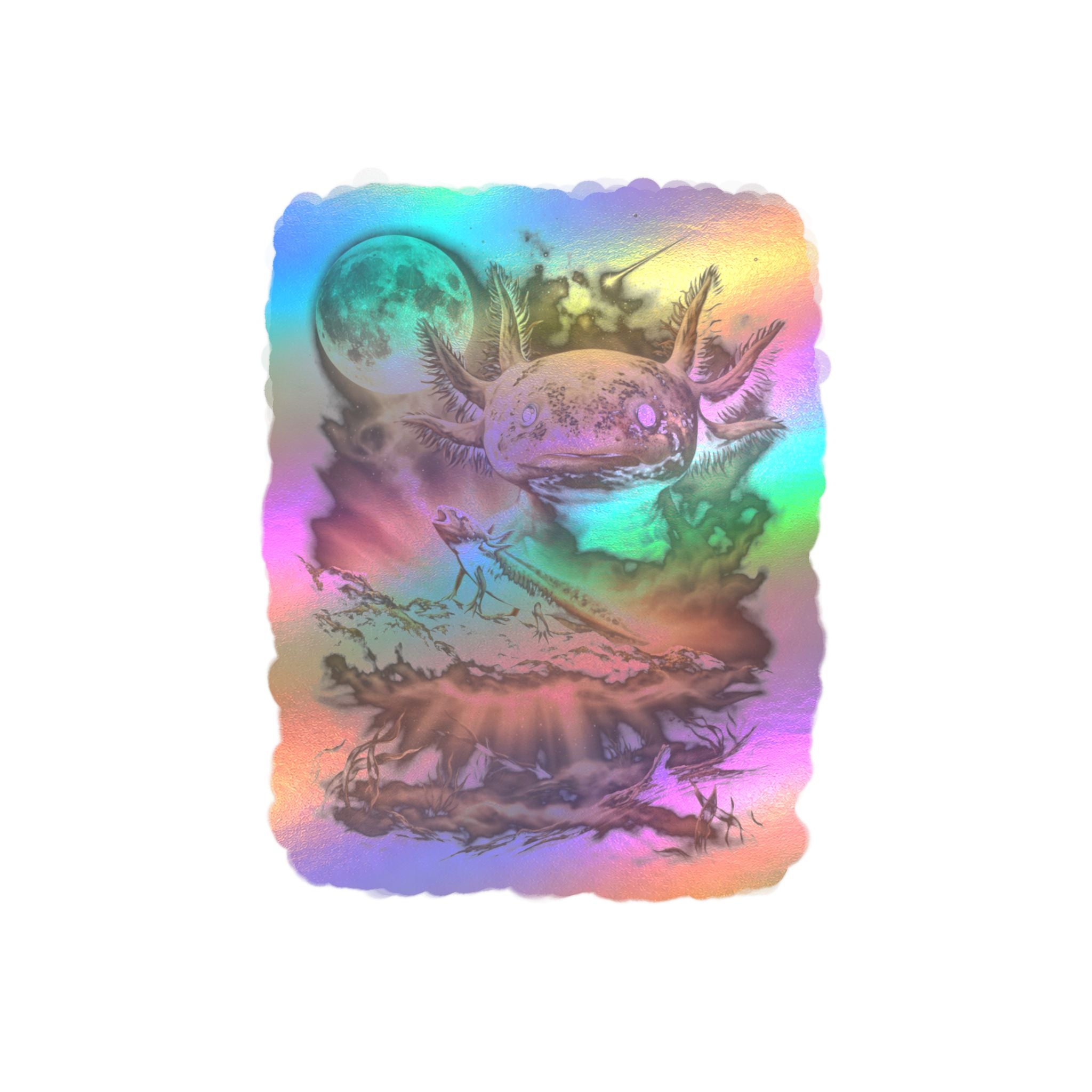 Moon Howlers: Axolotl Howling at the Moon Sticker