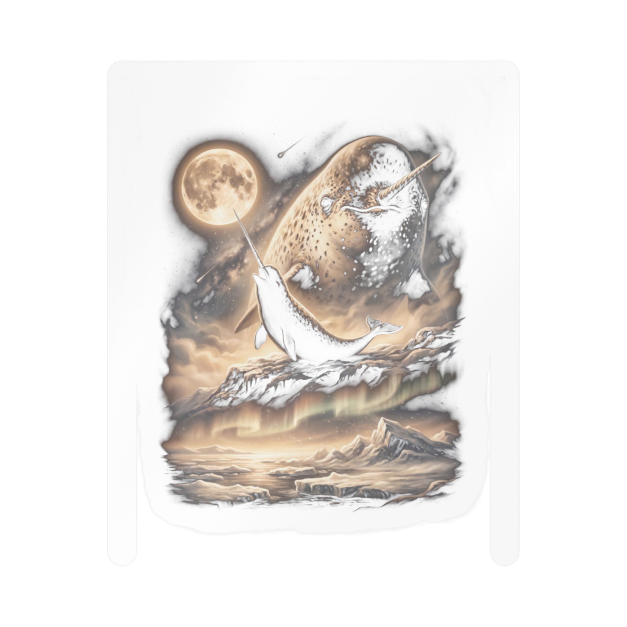Narwhal Moon Howler Sticker – Airbrushed Tee Art