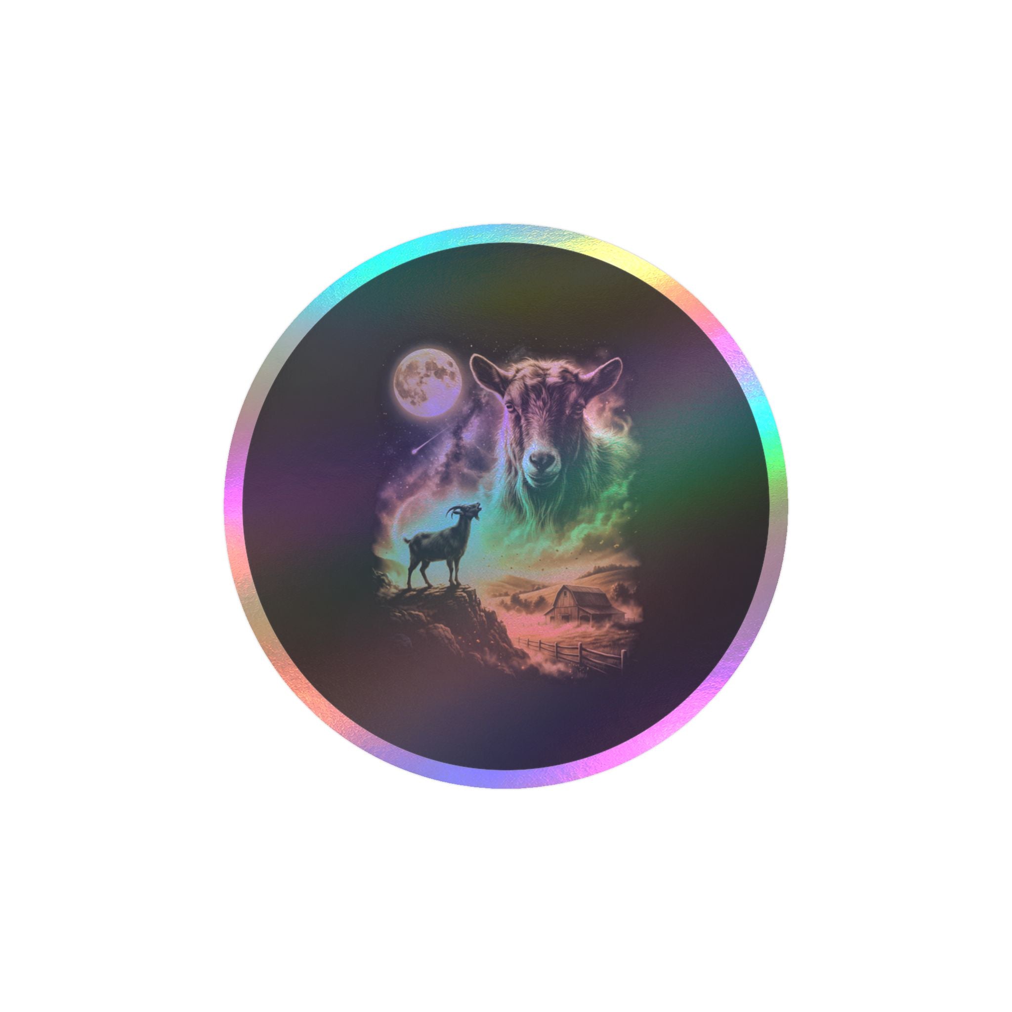 Howling Goat — Moon Howlers Kiss-Cut Sticker