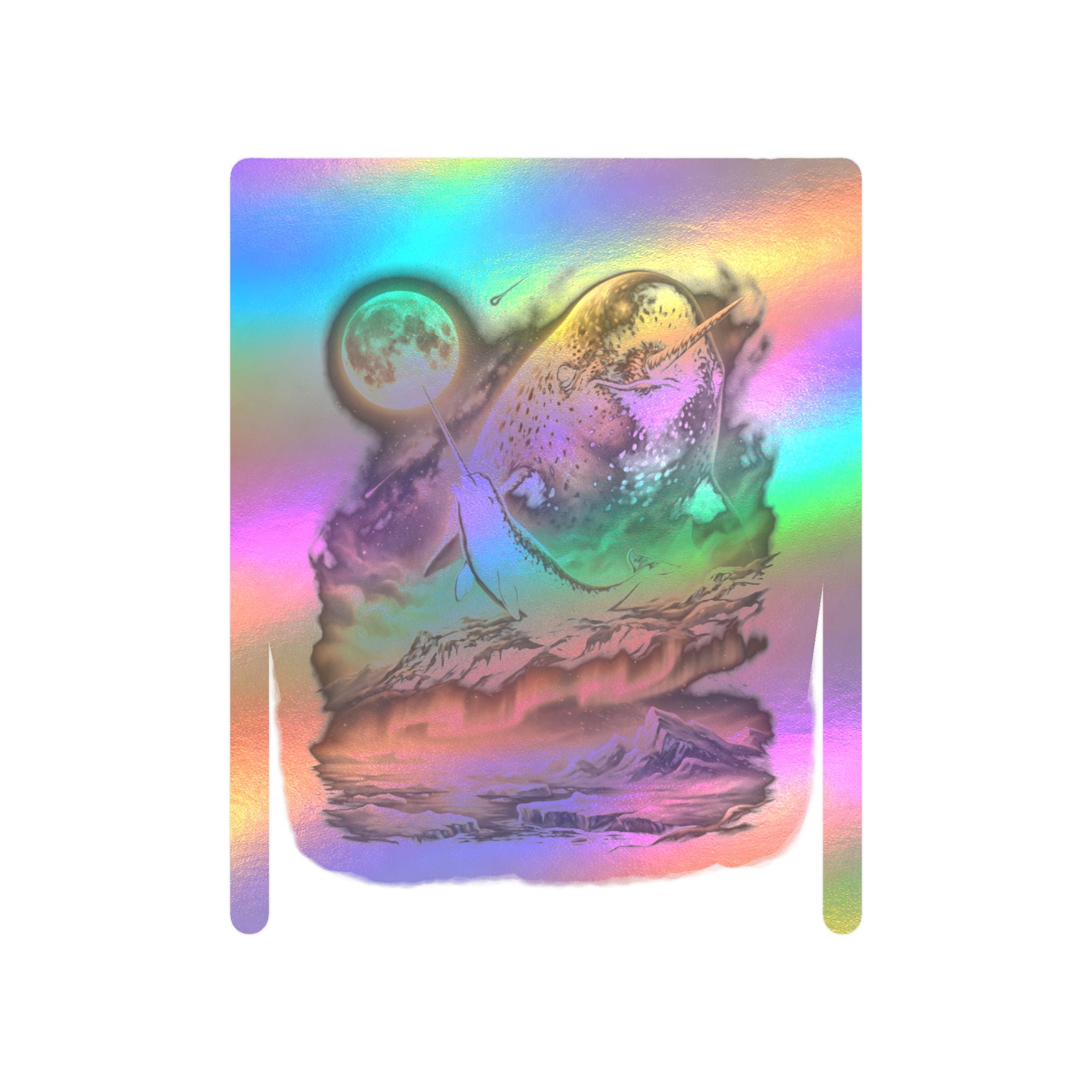 Narwhal Moon Howler Sticker – Airbrushed Tee Art