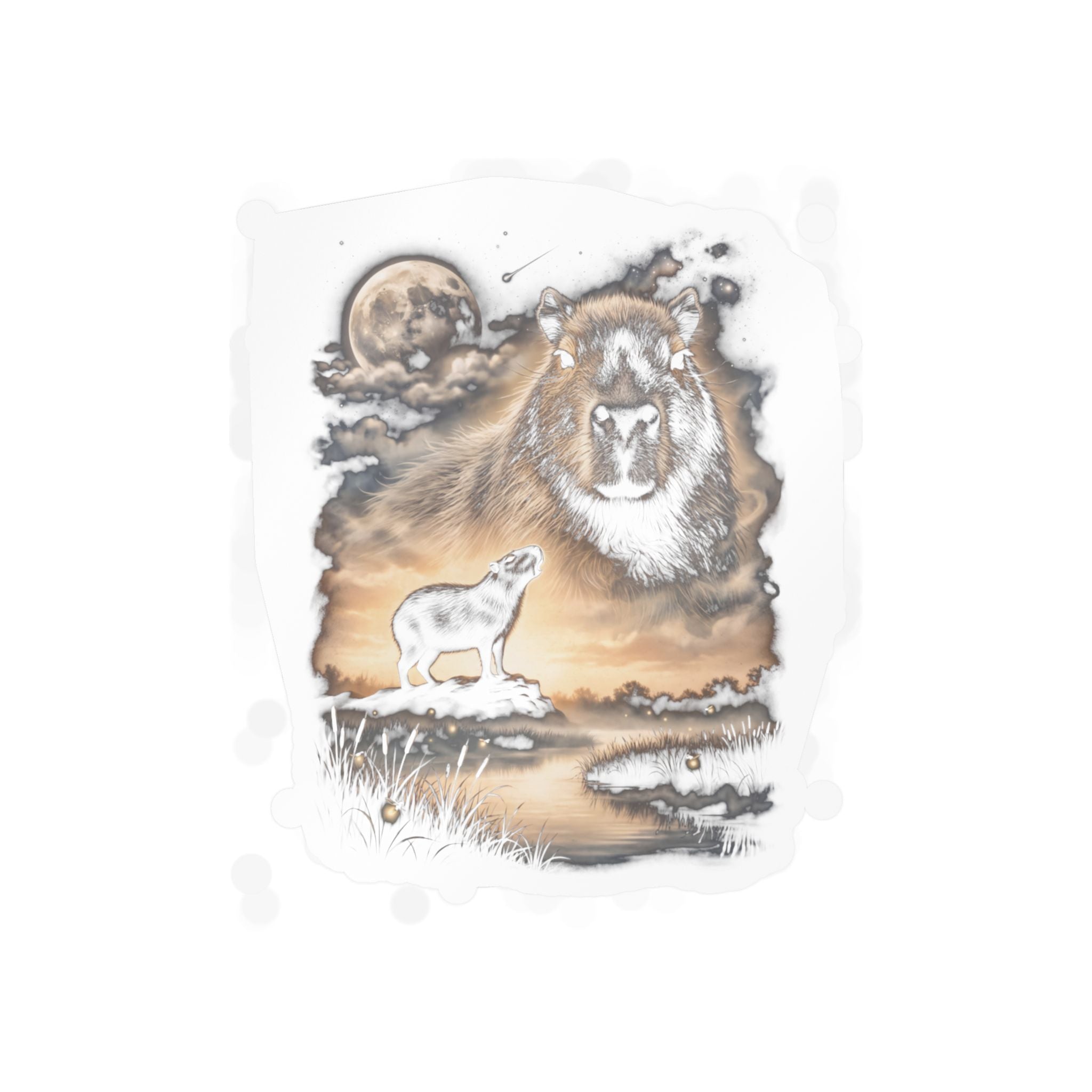 Capybara Moon Howler Sticker | Moon Howlers