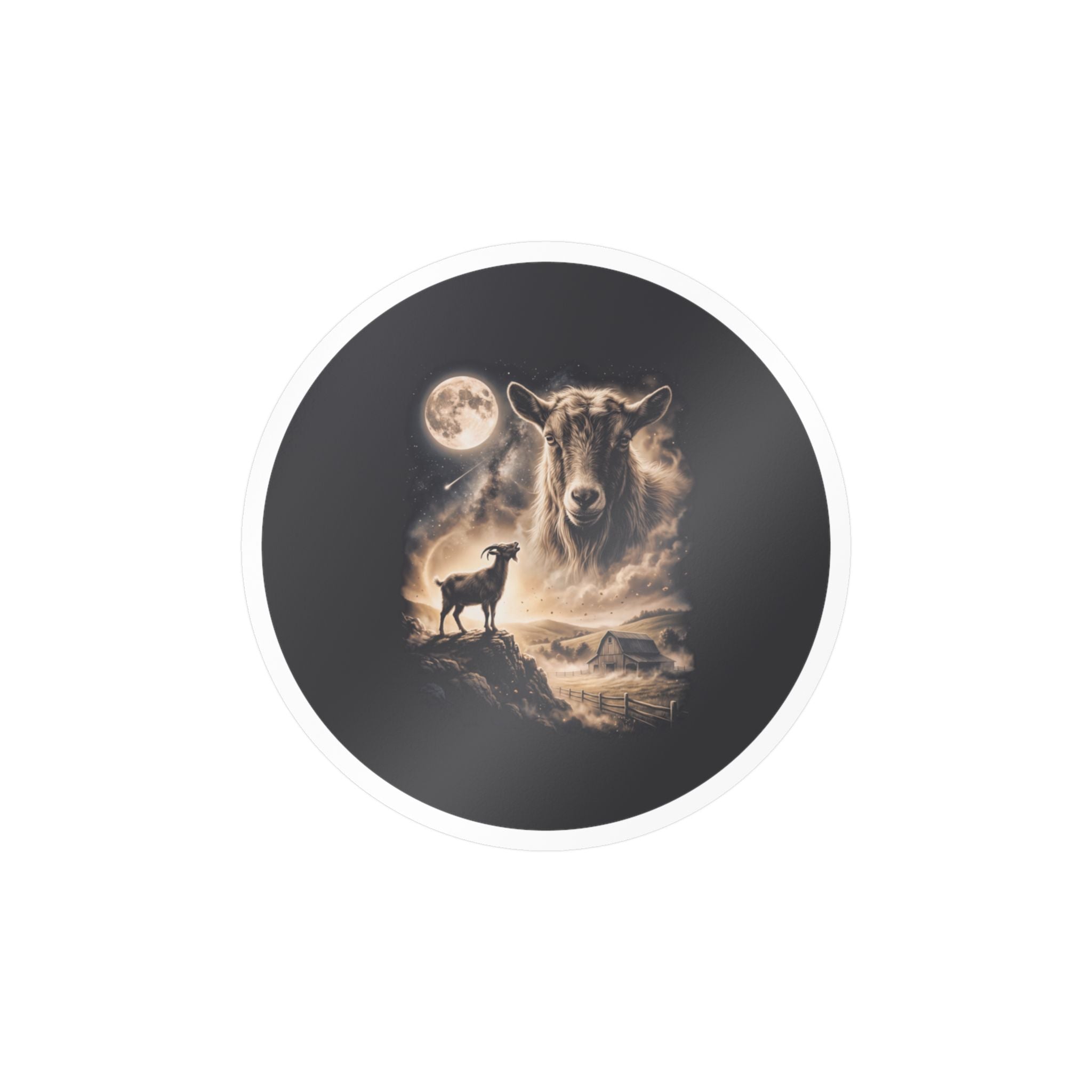 Howling Goat — Moon Howlers Kiss-Cut Sticker