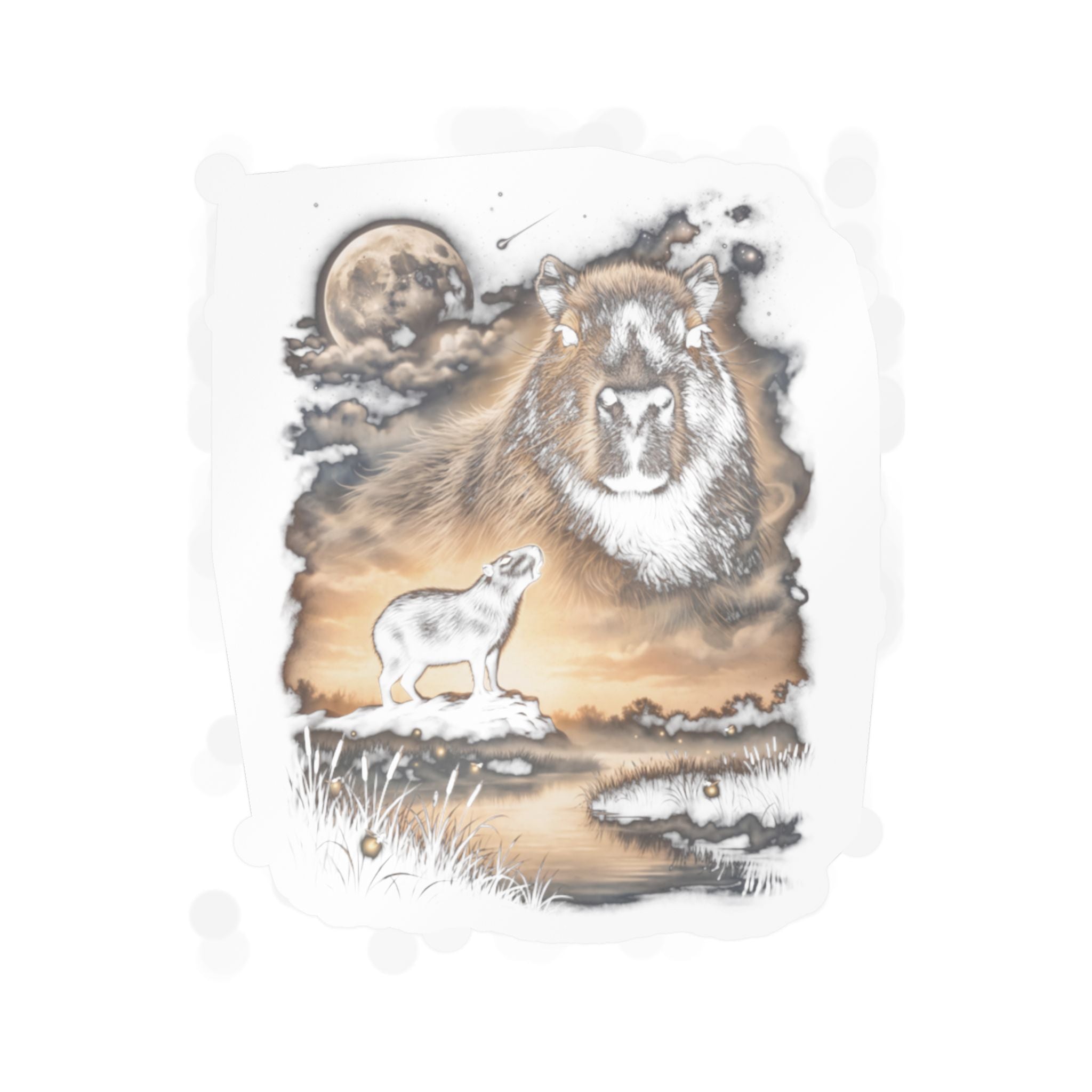 Capybara Moon Howler Sticker | Moon Howlers