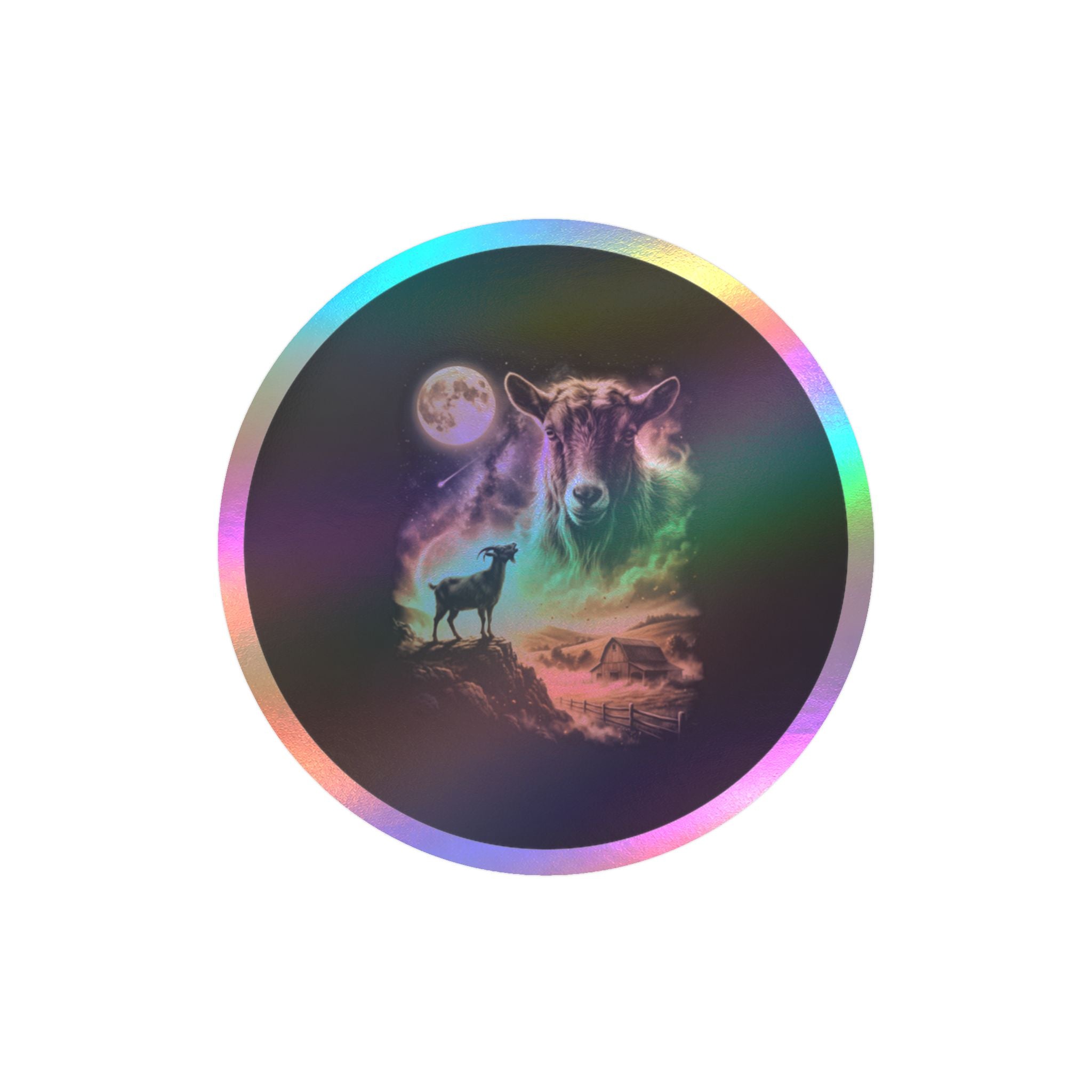 Howling Goat — Moon Howlers Kiss-Cut Sticker