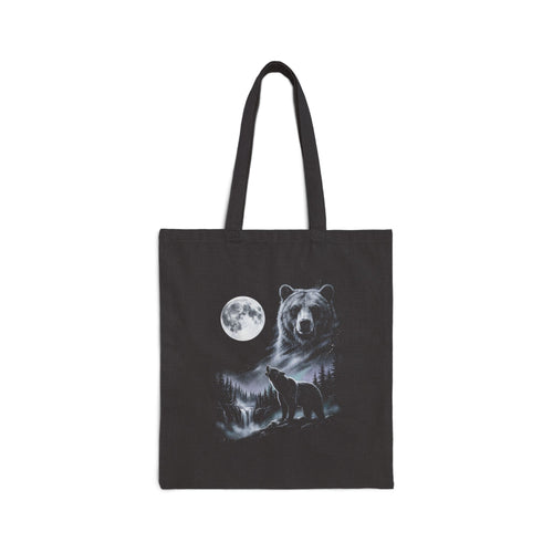 Airbrushed bear howling at a cold moon in white, silver, and ice blue on black, in gritty 1990s nature-tee style.