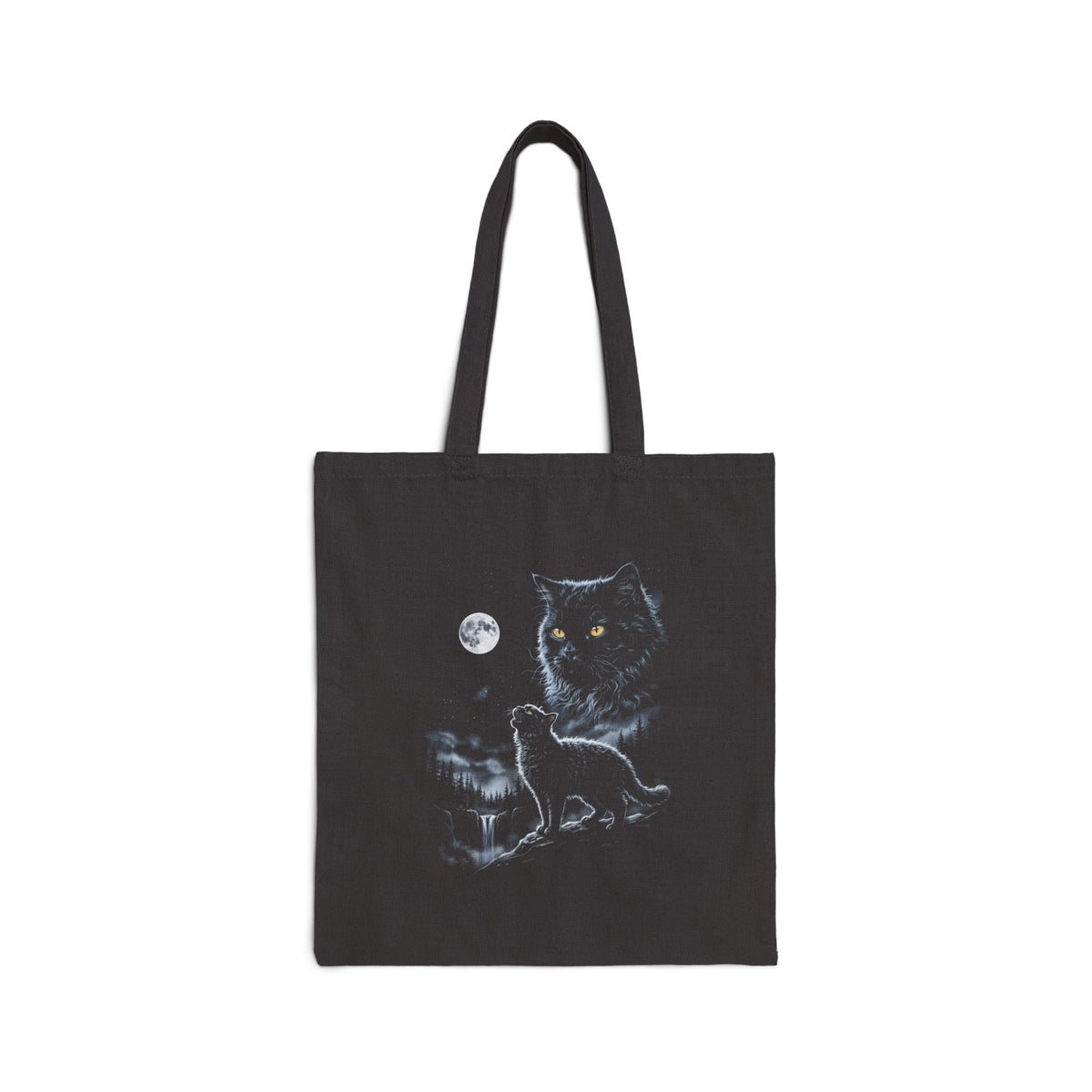 Airbrushed selkirk rex with tousled curly fur howling at a cold moon, monochrome blue-grey on black.